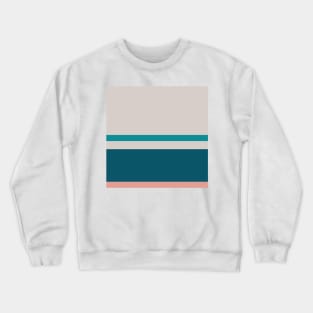 A prime consistency of Blood (Animal), Blush, Pastel Gray, Dark Cyan and Philippine Indigo stripes. Crewneck Sweatshirt